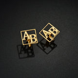 Customized Letter Cufflinks Name Logo Mens Wedding