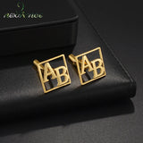 Customized Letter Cufflinks Name Logo Mens Wedding