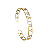 Punk Name Bracelet Stainless Steel Personalized Rhinestone Wrist Bangles