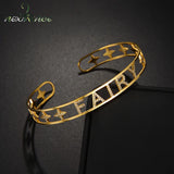 Punk Name Bracelet Stainless Steel Personalized Rhinestone Wrist Bangles