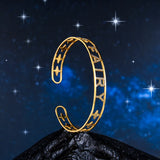 Punk Name Bracelet Stainless Steel Personalized Rhinestone Wrist Bangles