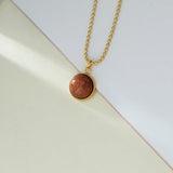 Green Brown Stone Necklace Fine Pendant Necklaces For Women