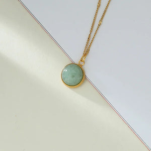 Green Brown Stone Necklace Fine Pendant Necklaces For Women