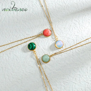 Green Brown Stone Necklace Fine Pendant Necklaces For Women