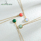 Green Brown Stone Necklace Fine Pendant Necklaces For Women