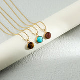 Green Brown Stone Necklace Fine Pendant Necklaces For Women