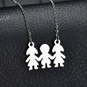 Stainless Steel Family Necklace Father Mother Daughter Necklaces