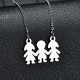 Stainless Steel Family Necklace Father Mother Daughter Necklaces