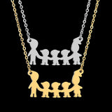 Stainless Steel Family Necklace Father Mother Daughter Necklaces