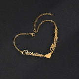 Nextvance Stainless Steel Name Bracelet Heart Personalized Pendant Bracelets