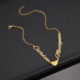 Nextvance Stainless Steel Name Bracelet Heart Personalized Pendant Bracelets