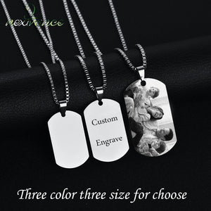 Customized Stainless Steel Necklace - Photo Name Engrave Neck