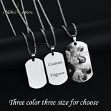 Customized Stainless Steel Necklace - Photo Name Engrave Neck