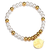 Stainless Steel Ladybug Wrap Bracelet Simulated Bead Insect Bracelet for Kids