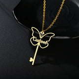 Custom Name Necklace Key Heart Pendant Star Nameplate