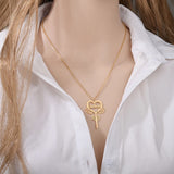 Custom Name Necklace Key Heart Pendant Star Nameplate
