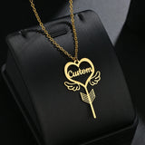 Custom Name Necklace Key Heart Pendant Star Nameplate