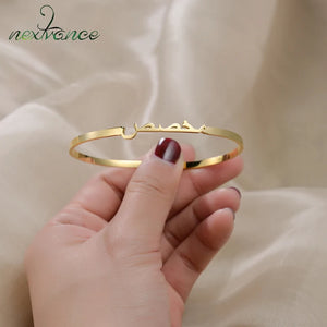 Arabic Name Bracelet Personalized Cuff Bangles Stainless Steel