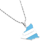 Nicaragua Map Flag Pendant Necklaces for Women
