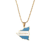 Nicaragua Map Flag Pendant Necklaces for Women