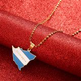 Nicaragua Map Flag Pendant Necklaces for Women