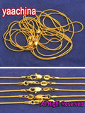 5PCS 18in Yellow Snake Chain Necklace 1.3MM for Pendant