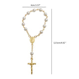 Cross Rosary Beads Bracelet Catholic Pendant Religious Jewelry