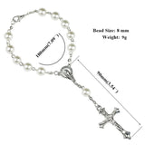 Cross Rosary Beads Bracelet Catholic Pendant Religious Jewelry