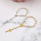 Cross Rosary Beads Bracelet Catholic Pendant Religious Jewelry