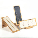 Bamboo Jewelry Display Stand Necklaces Holder Easel Showcase Props