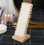Bamboo Jewelry Display Stand Necklaces Holder Easel Showcase Props