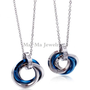 Stainless Steel Rings Pendant Necklace Jewelry For Women