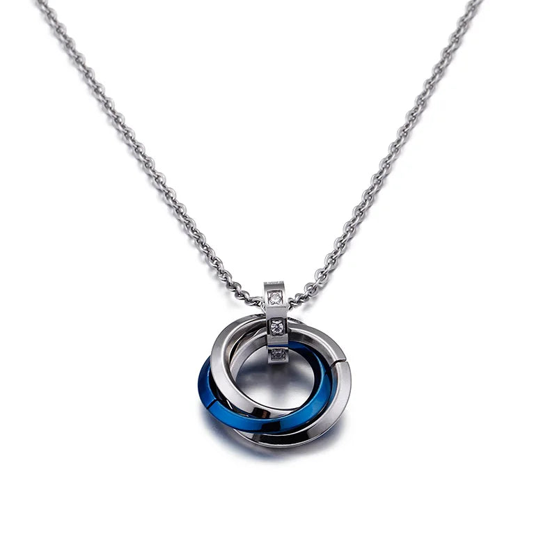 Stainless Steel Rings Pendant Necklace Jewelry For Women