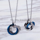 Stainless Steel Rings Pendant Necklace Jewelry For Women