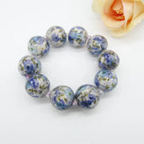 Flower Fabric Wrapped Beaded Bracelets
