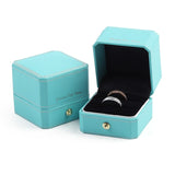 Classic Double Ring Box Pendant Necklace Display with Logo
