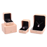 Classic Double Ring Box Pendant Necklace Display with Logo