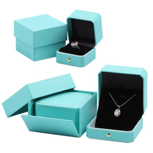 Classic Double Ring Box Pendant Necklace Display with Logo