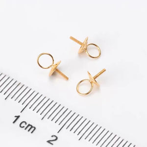 18K Yellow Pendant Mountings Settings for Pearls Coral Agate Crystal Beads