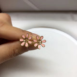 Pink Flower Earrings Mountings - Earrings Findings - Earrings Settings