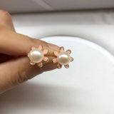 Pink Flower Earrings Mountings - Earrings Findings - Earrings Settings