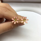 Pink Flower Earrings Mountings - Earrings Findings - Earrings Settings