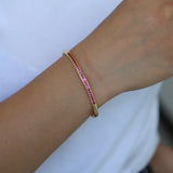 Rainbow CZ Crystal Bangle Bracelet Adjustable Boho Jewelry