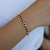 Rainbow CZ Crystal Bangle Bracelet Adjustable Boho Jewelry
