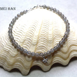 Labradorite Bead Bracelet with 925 Silver Fitting