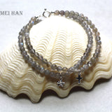 Labradorite Bead Bracelet with 925 Silver Fitting