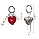 Heart Pendant Alloy Keychain for Handbags Backpacks
