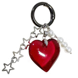 Heart Pendant Alloy Keychain for Handbags Backpacks