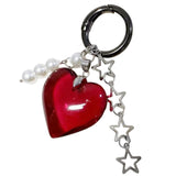 Heart Pendant Alloy Keychain for Handbags Backpacks
