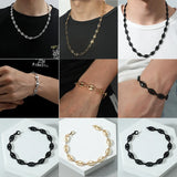 Coffee-Bean Chain Bracelet Necklace Hip-hop Charm Jewelry